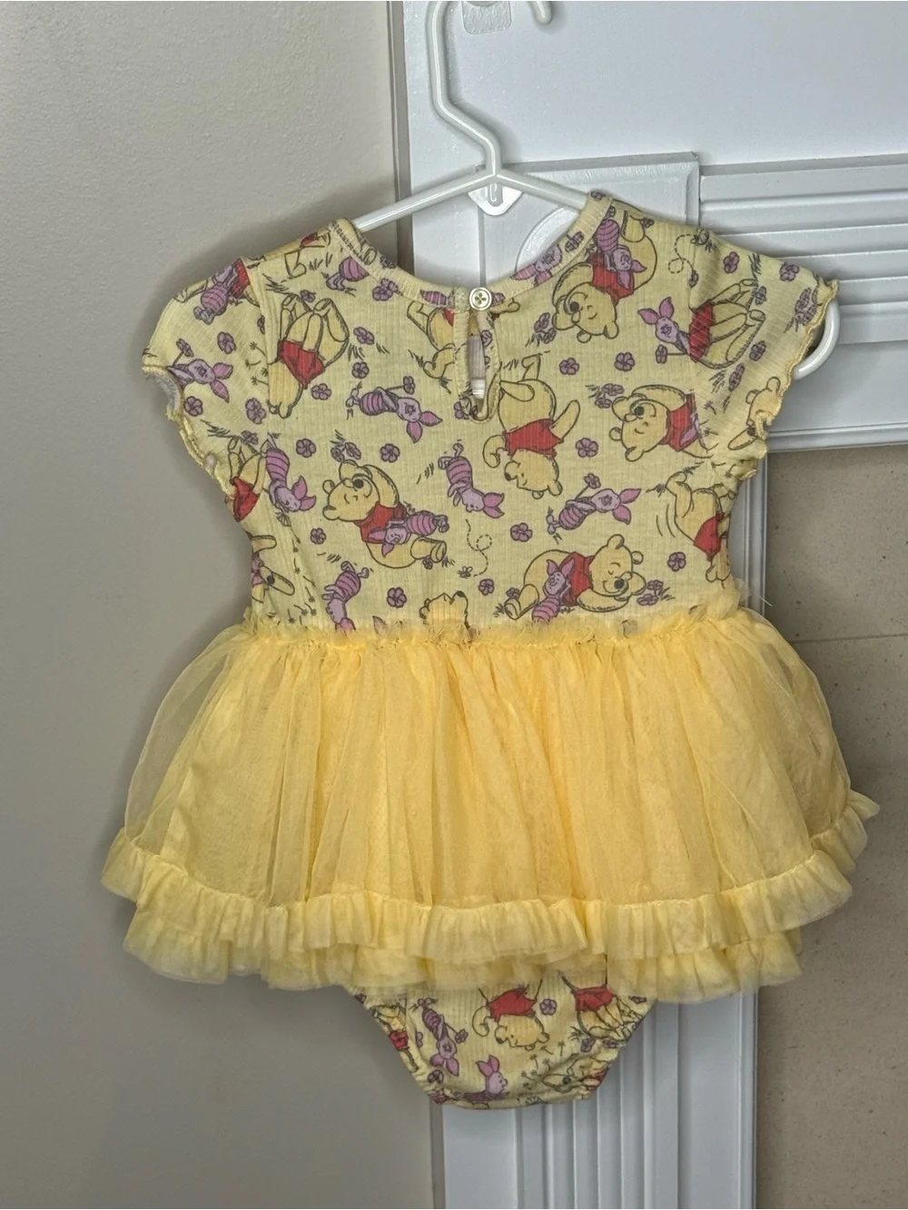 Disney Yellow Winnie the Pooh Tulle Tutu Bodysuit 18 months